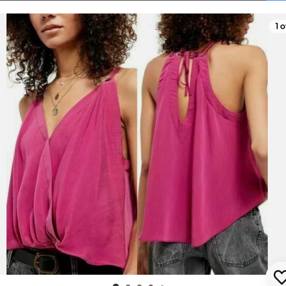 Free People All Mine Surplice Tank Pink ✨brand new✨